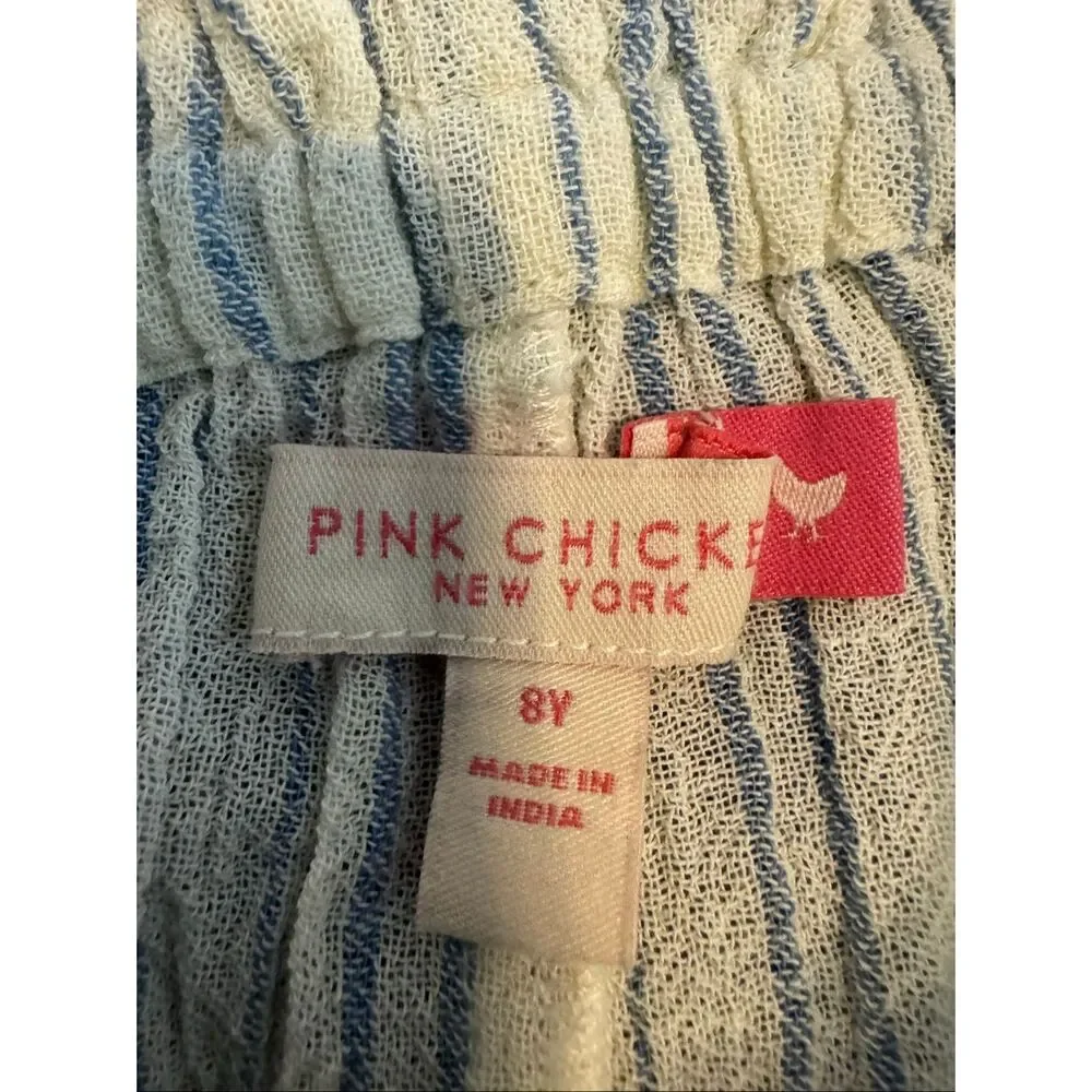 NWOT Pink Chicken Girls New York Striped Gauze Pants Size 8y